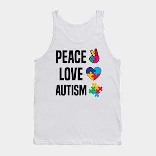 Autism awareness Peace Love Tank Top